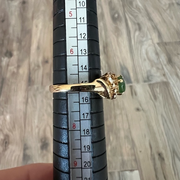 Jade & Rhinestone Ring - Picture 4 of 4